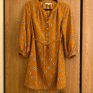 LOFT Flowery Blouson Shirtdress